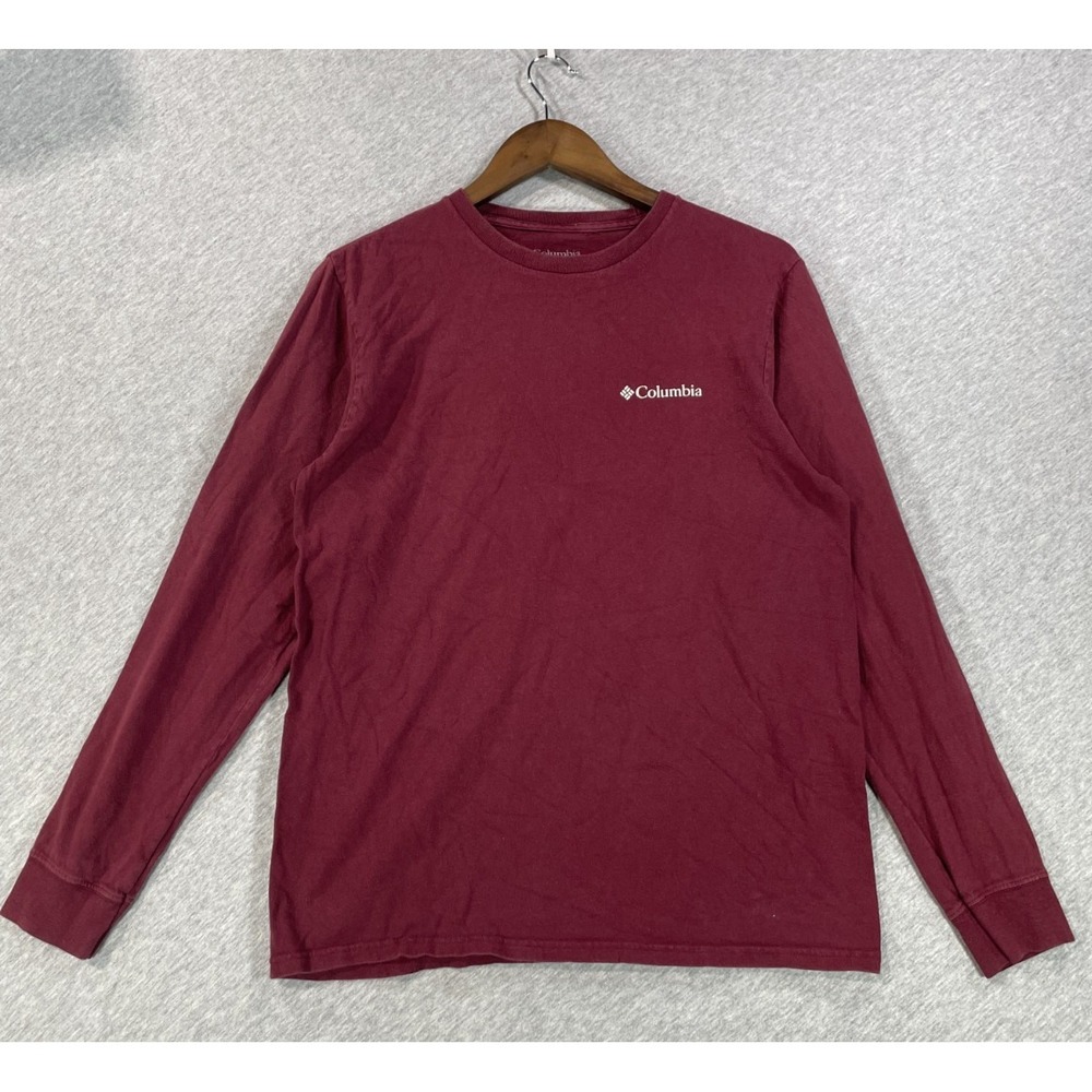 Columbia Sportswear Company Thistletown Hills Shirt Men's M Burgundy Crew Neck